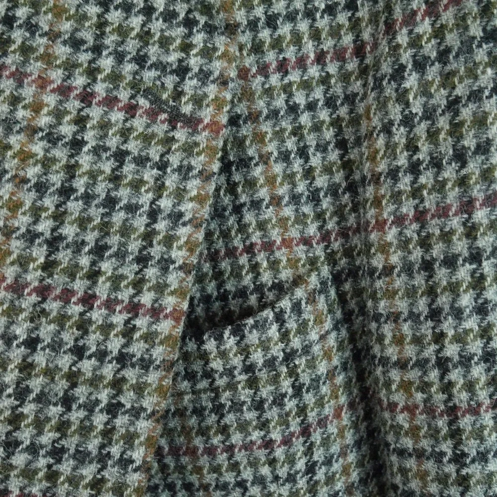 Nordstrom Harris Tweed Mens 44L Wool Blazer Houndstooth Sport Coat Academia